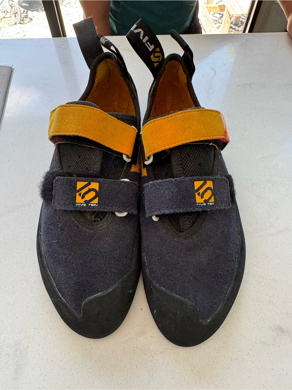 Womens 5.10 Stealth Navy and Yellow Climbing Shoes - Strapped Lace-Free Design